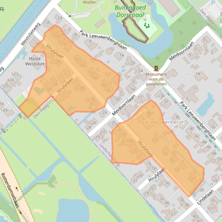 Kaart van postcodegebied 2267BR.