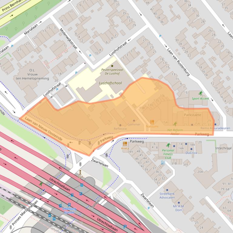 Kaart van postcodegebied 2271AD.