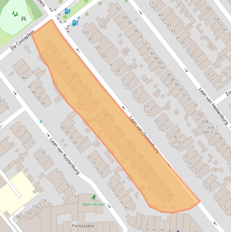 Kaart van postcodegebied 2271AP.