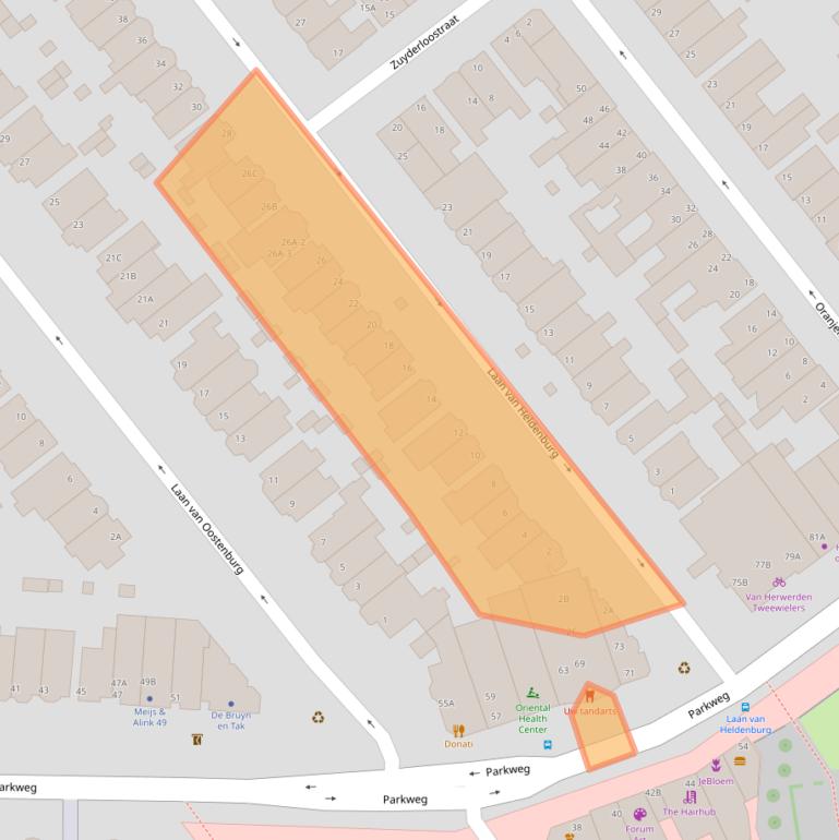 Kaart van postcodegebied 2271AT.