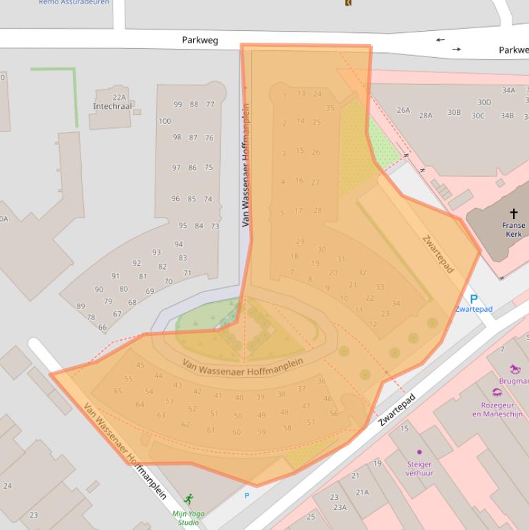 Kaart van postcodegebied 2271AW.