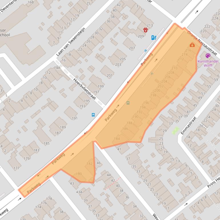 Kaart van postcodegebied 2271BE.