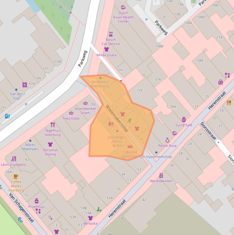 Kaart van postcodegebied 2271CZ.