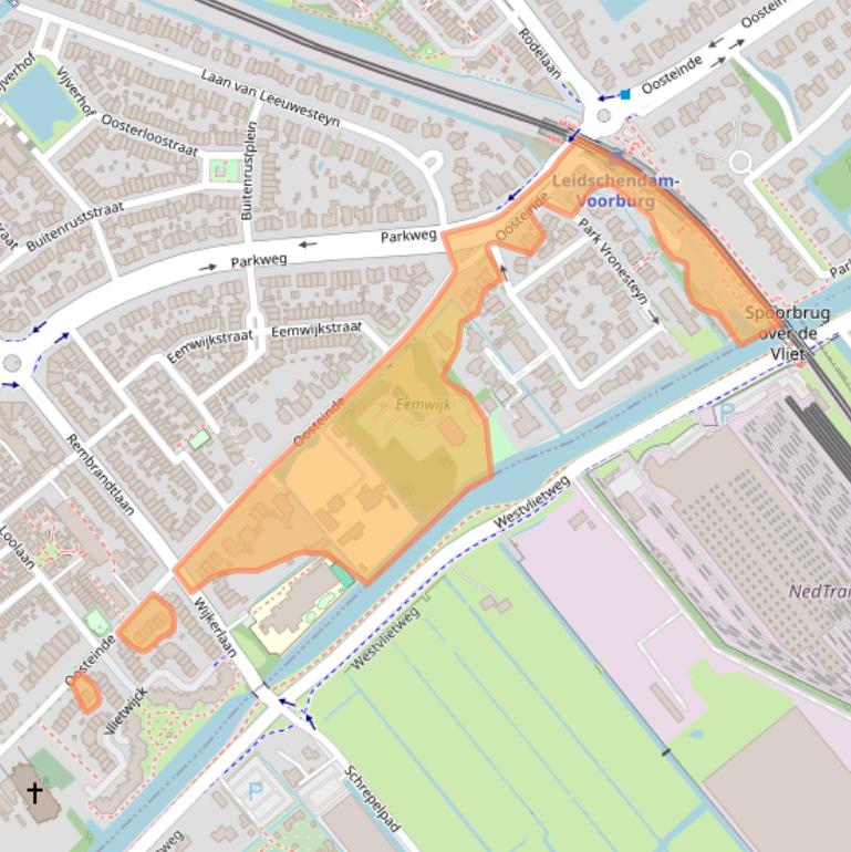 Kaart van postcodegebied 2271EJ.
