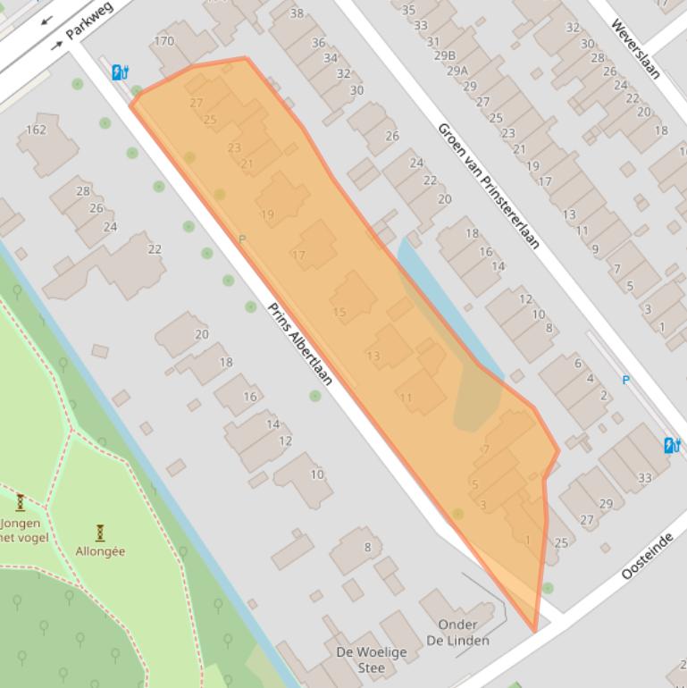 Kaart van postcodegebied 2271EK.