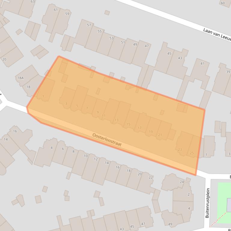 Kaart van postcodegebied 2271HE.