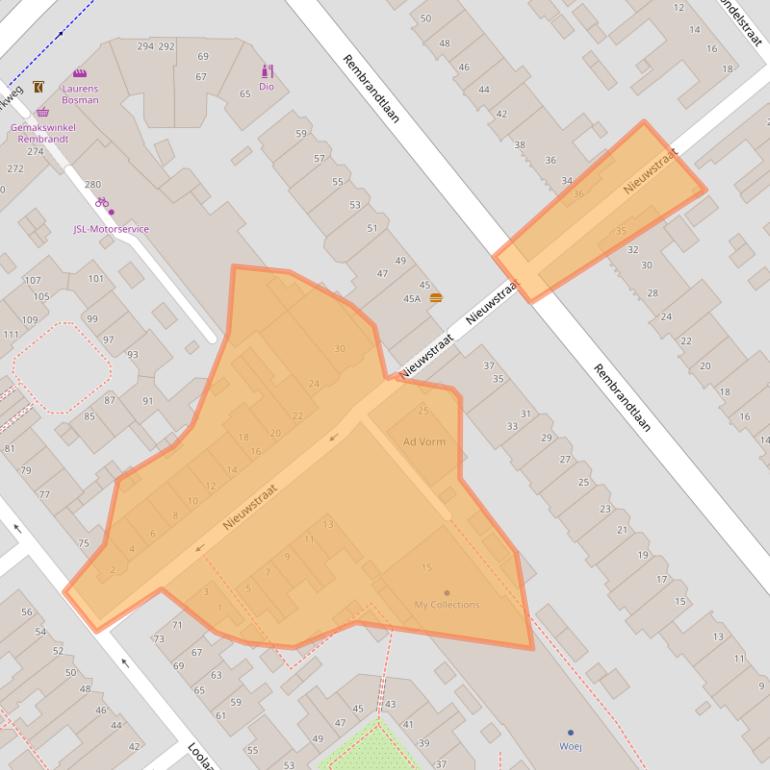 Kaart van postcodegebied 2271SB.