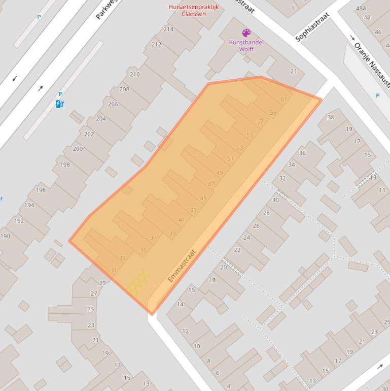 Kaart van postcodegebied 2271SP.