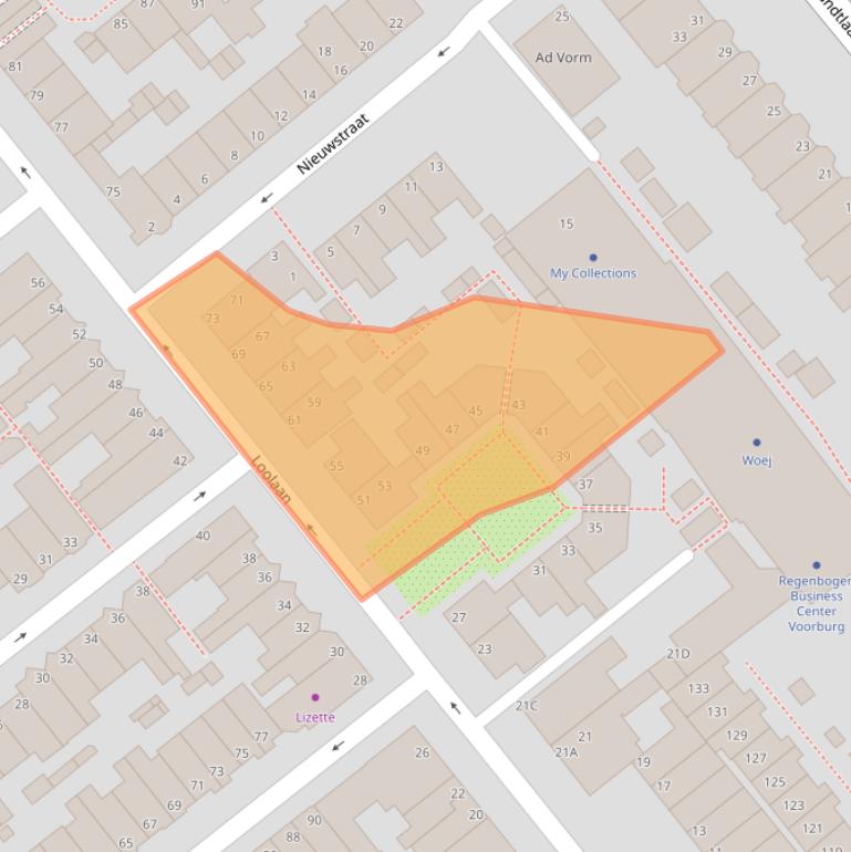 Kaart van postcodegebied 2271TL.