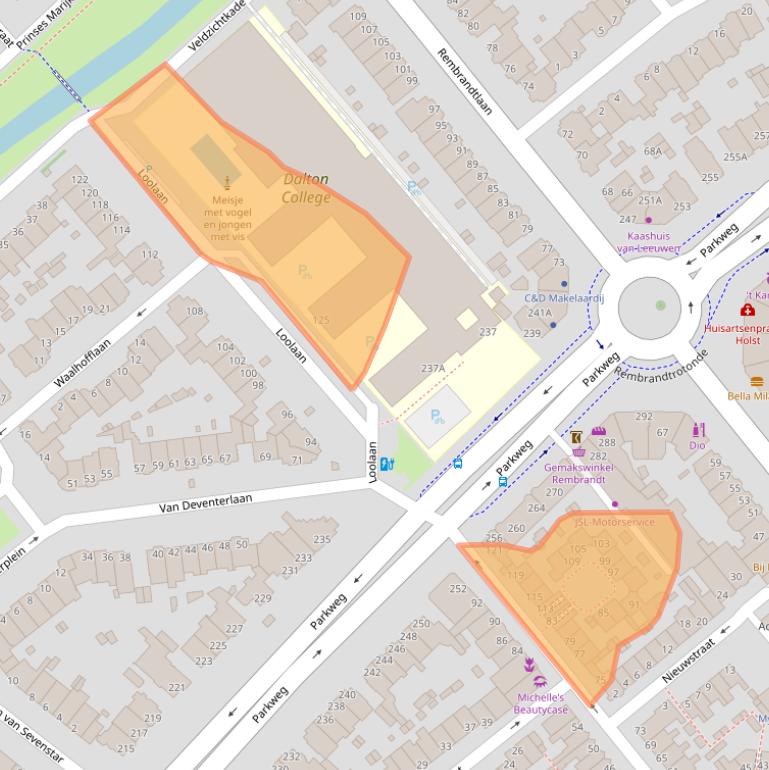 Kaart van postcodegebied 2271TM.