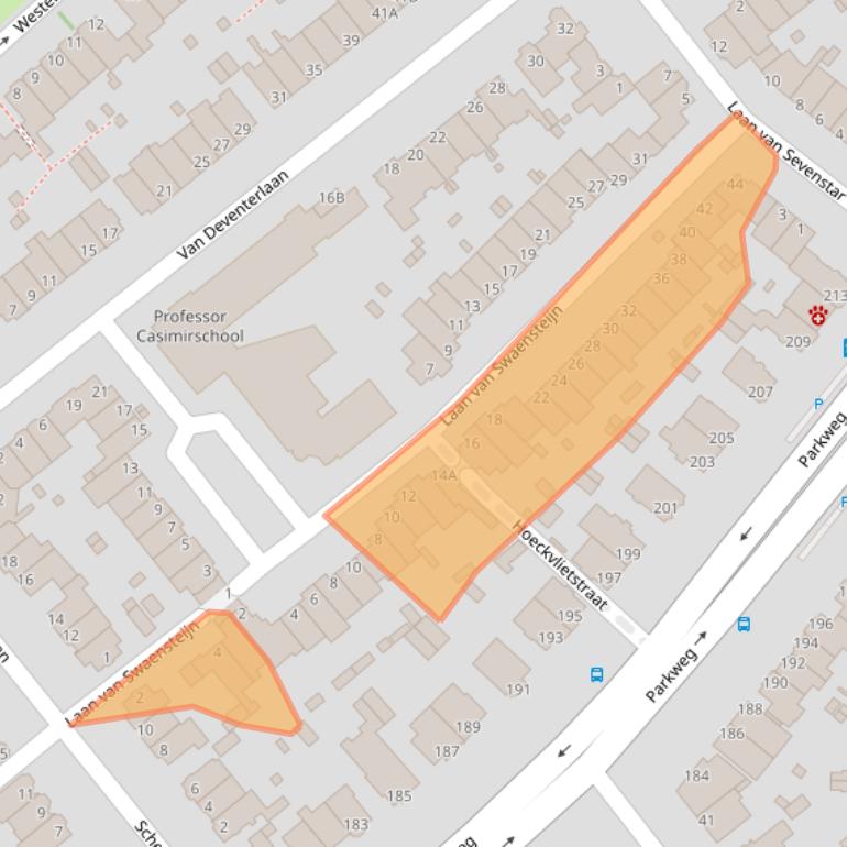 Kaart van postcodegebied 2271VB.