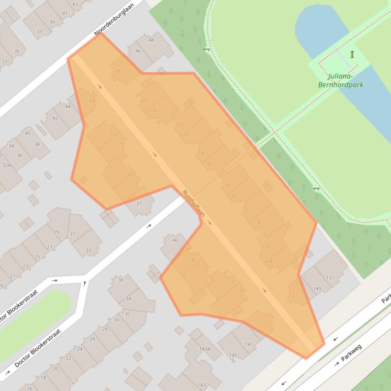 Kaart van postcodegebied 2271VJ.