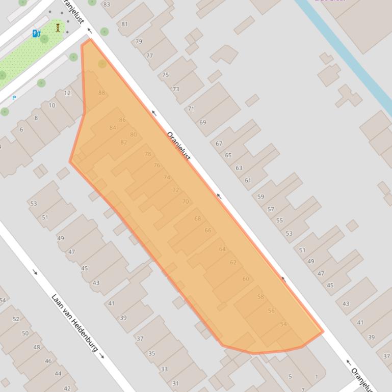 Kaart van postcodegebied 2271XJ.