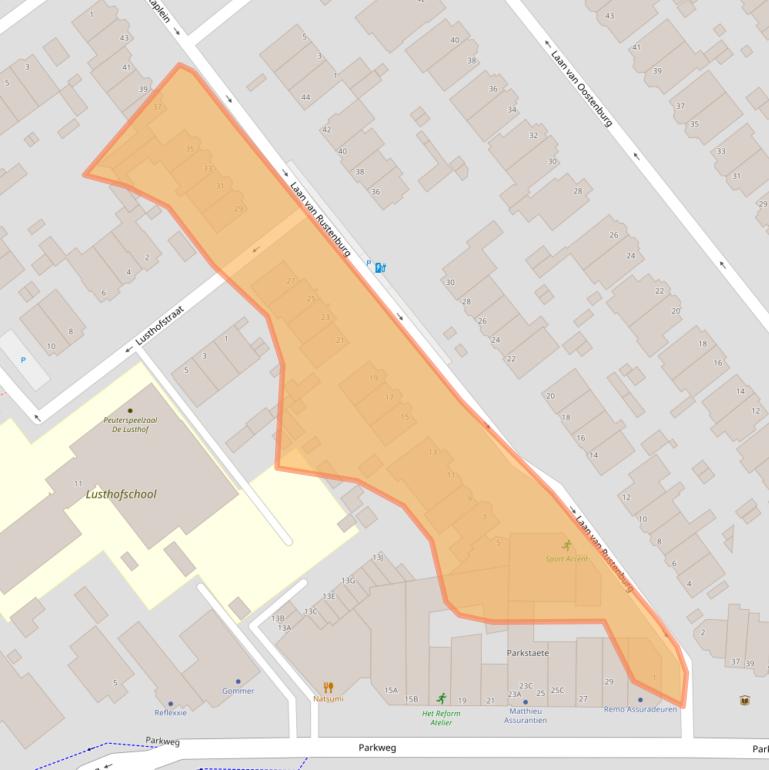 Kaart van postcodegebied 2271XS.