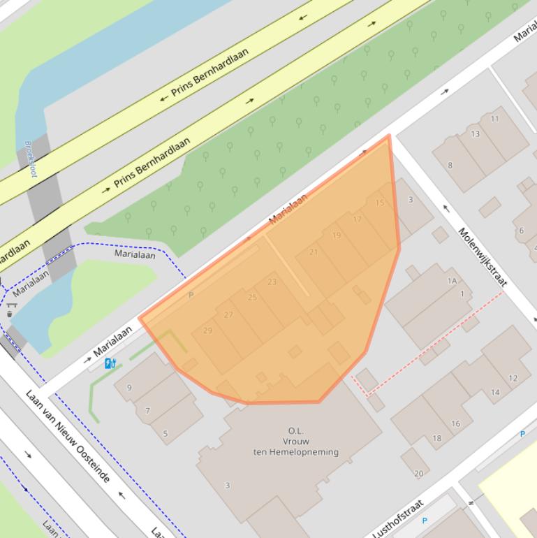 Kaart van postcodegebied 2271XZ.