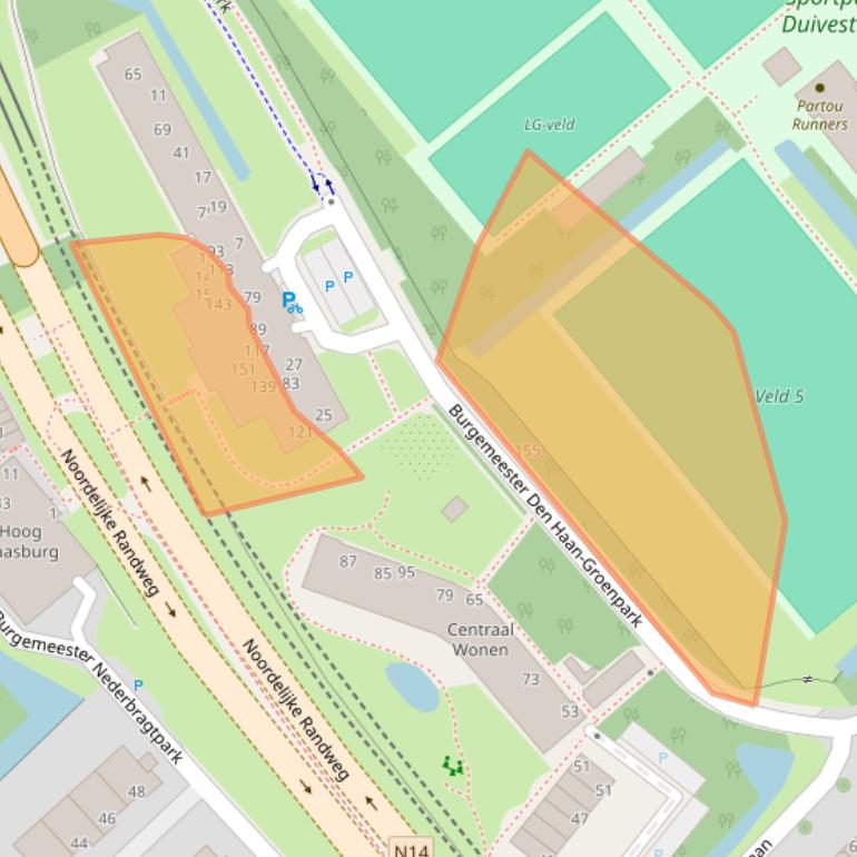 Kaart van postcodegebied 2272AZ.