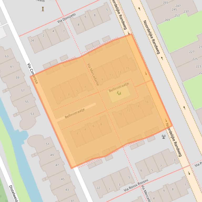 Kaart van postcodegebied 2272VJ.