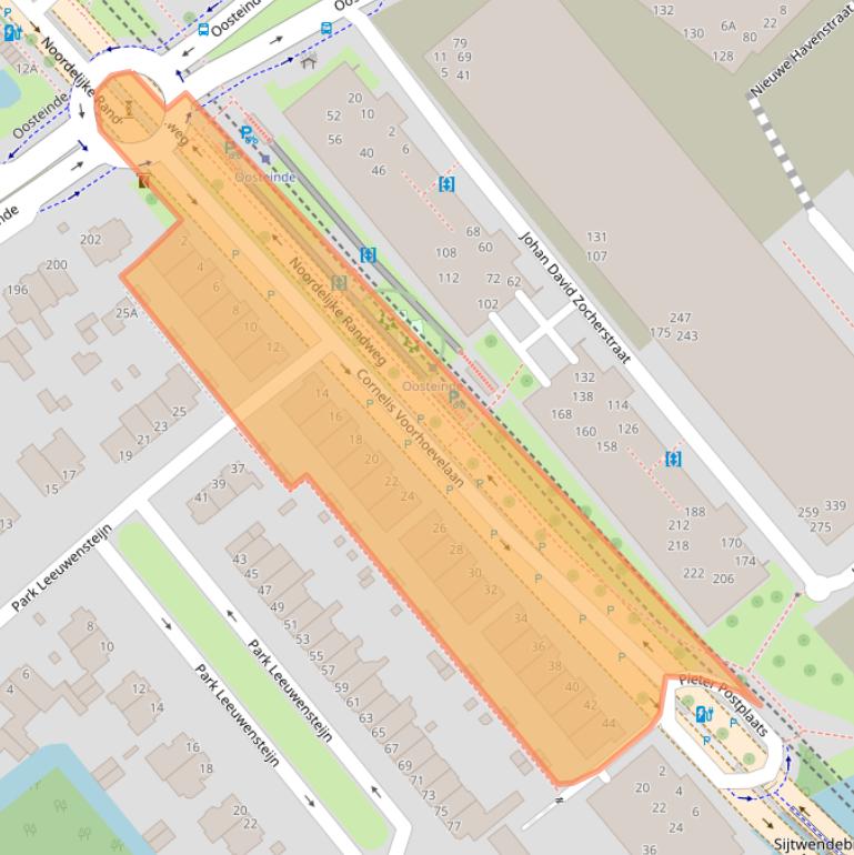 Kaart van postcodegebied 2272WZ.