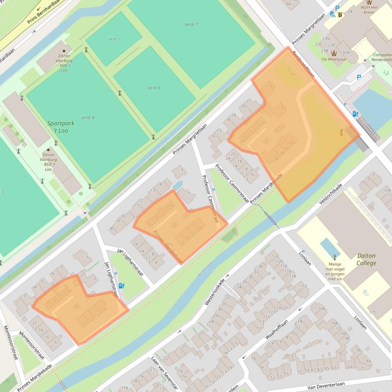 Kaart van postcodegebied 2273AB.