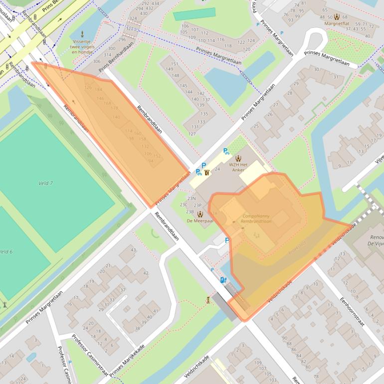 Kaart van postcodegebied 2273AM.