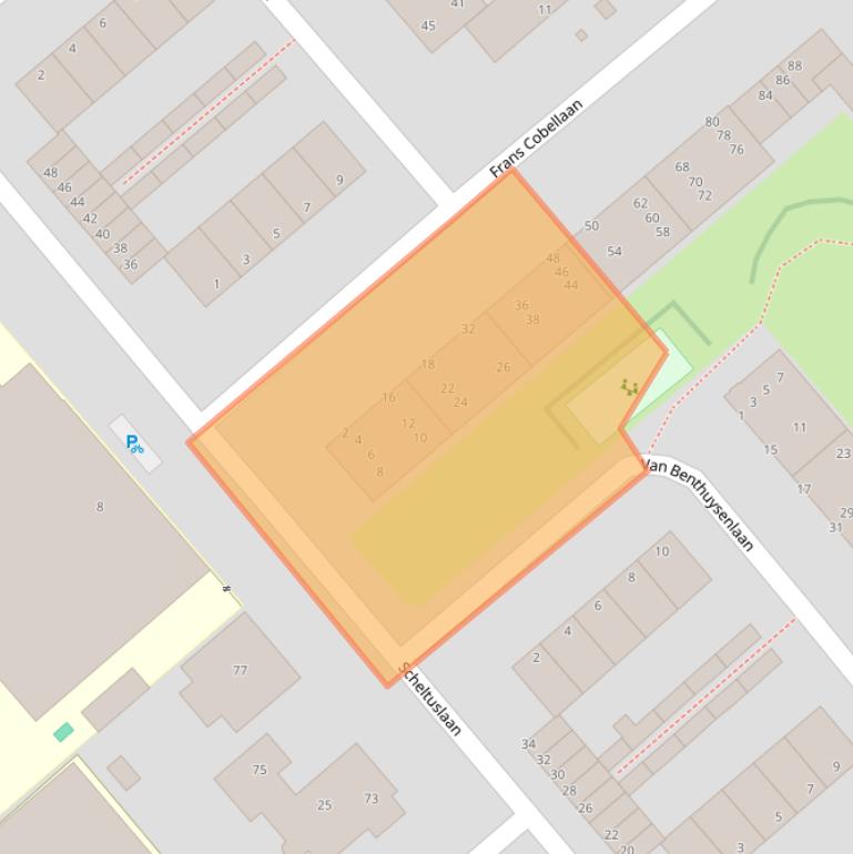 Kaart van postcodegebied 2273CM.