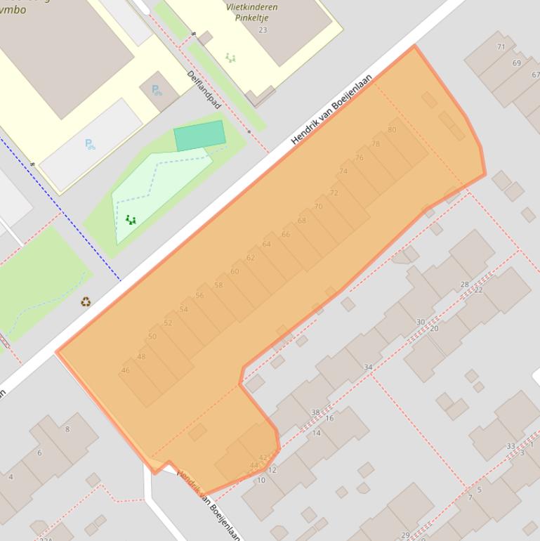 Kaart van postcodegebied 2273DC.