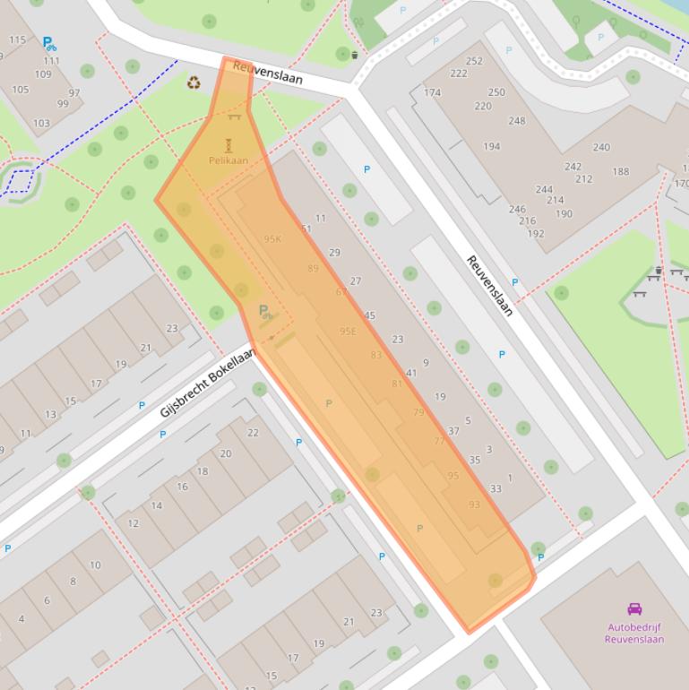 Kaart van postcodegebied 2273GM.