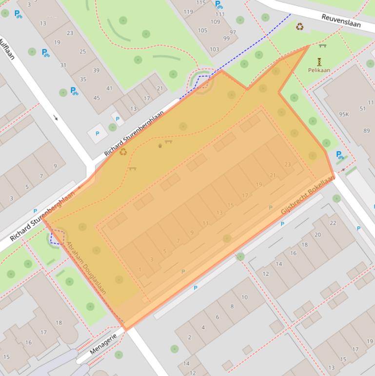 Kaart van postcodegebied 2273GT.