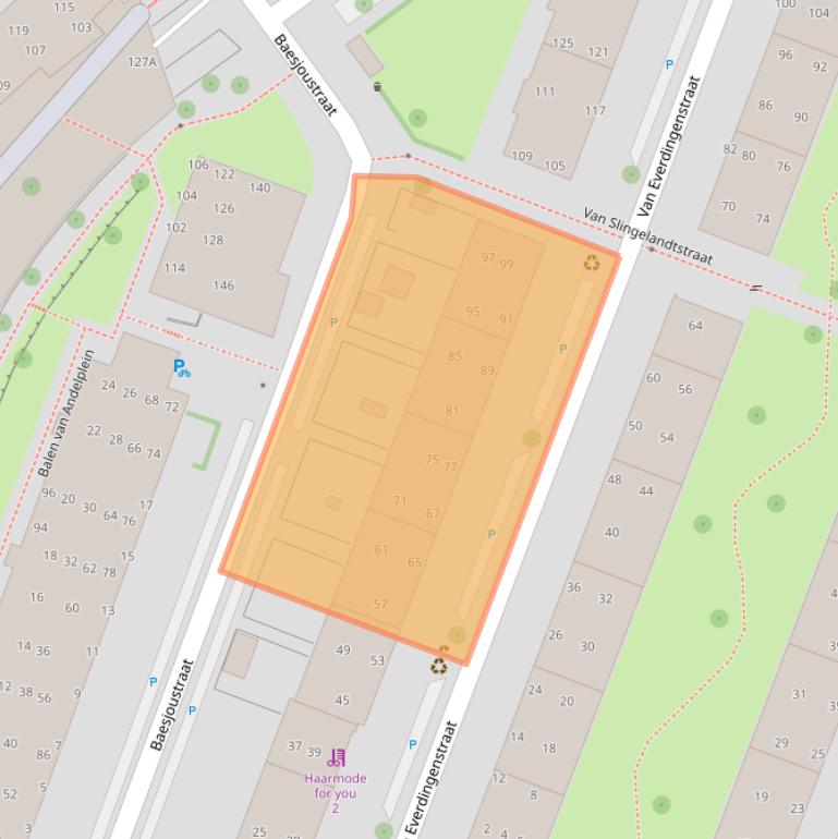 Kaart van postcodegebied 2273JL.