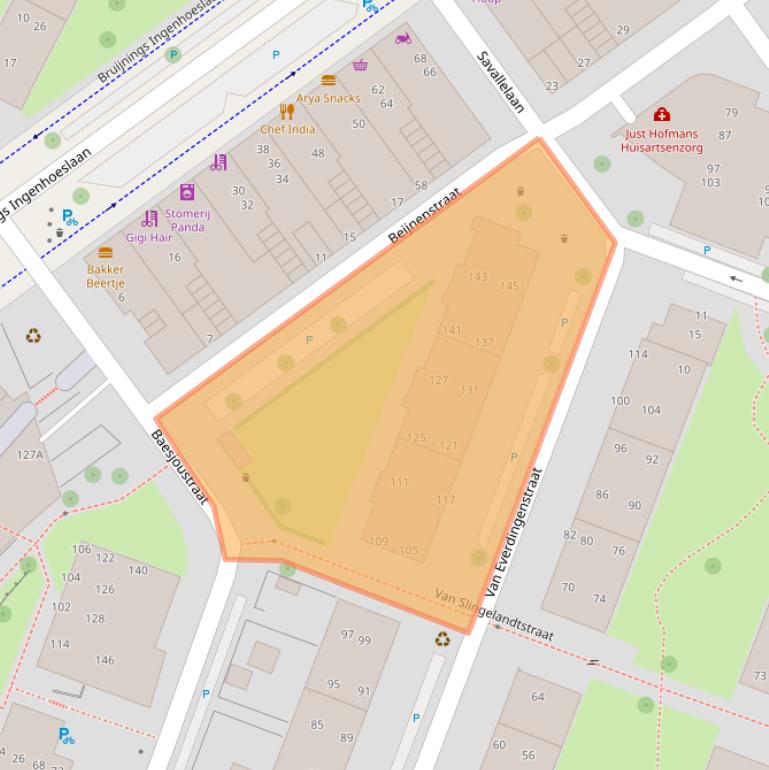 Kaart van postcodegebied 2273JM.