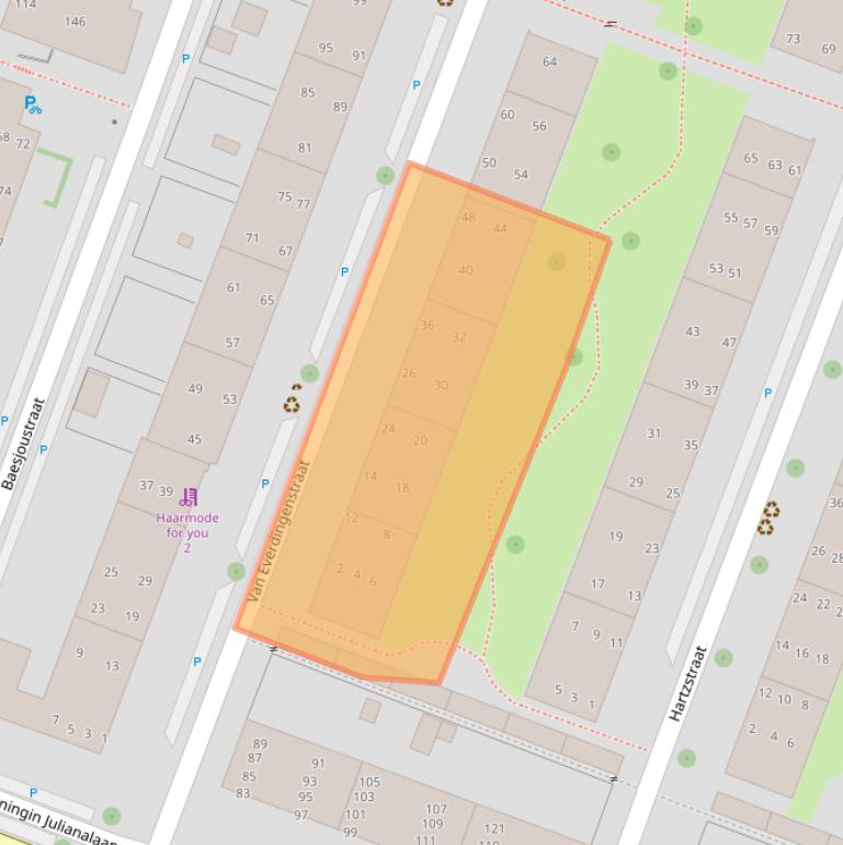 Kaart van postcodegebied 2273JN.
