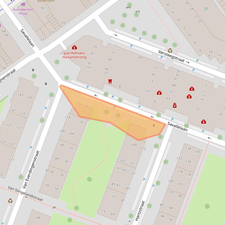 Kaart van postcodegebied 2273JW.
