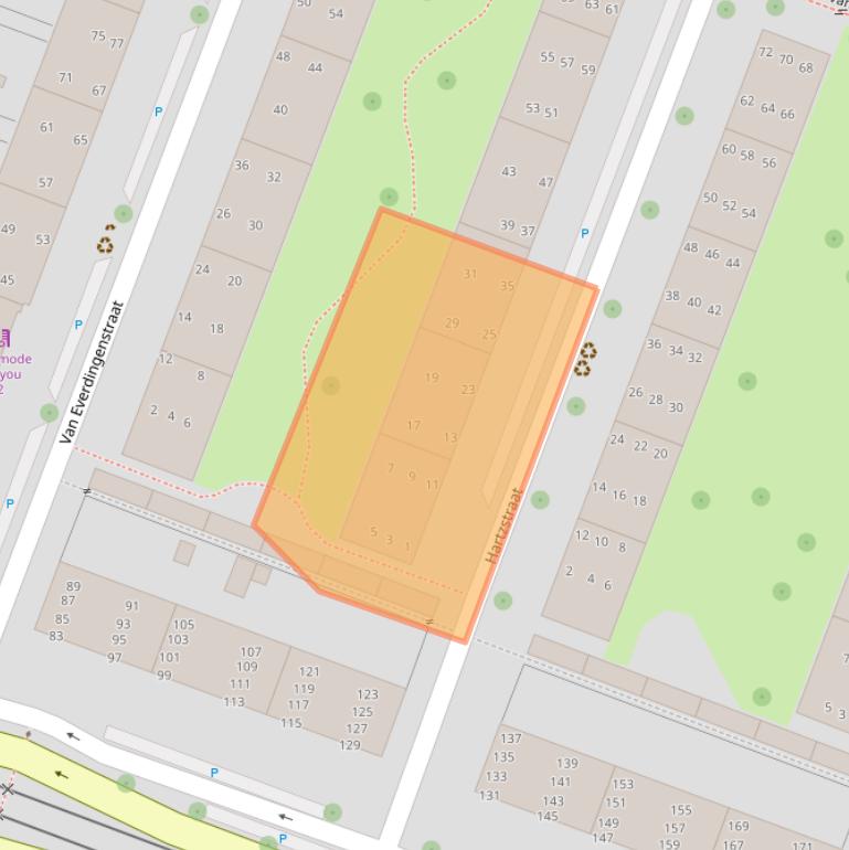 Kaart van postcodegebied 2273JZ.