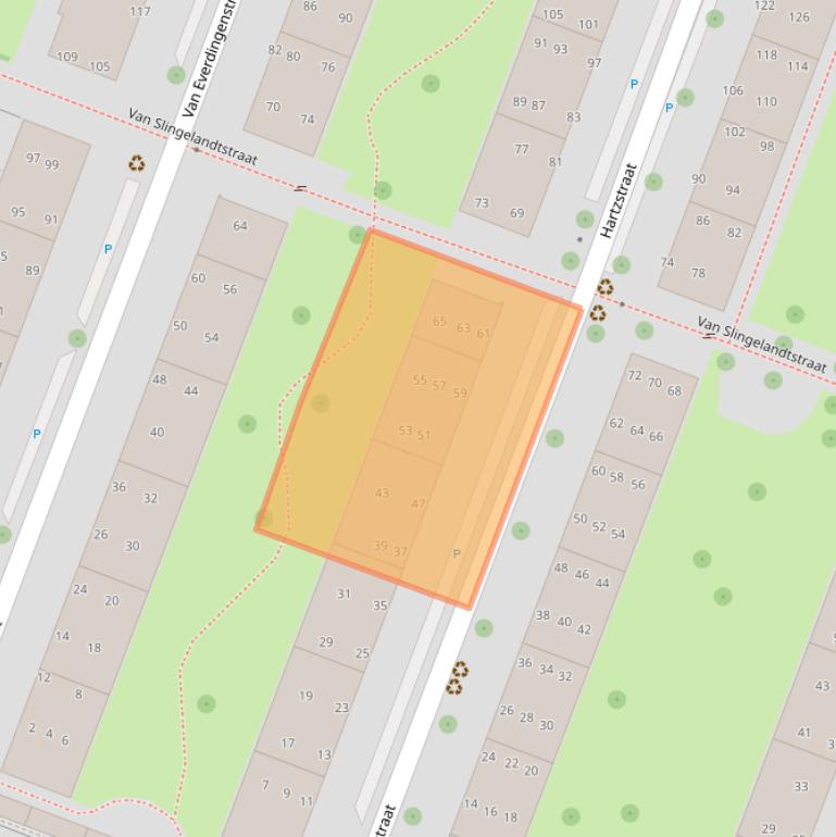 Kaart van postcodegebied 2273KA.