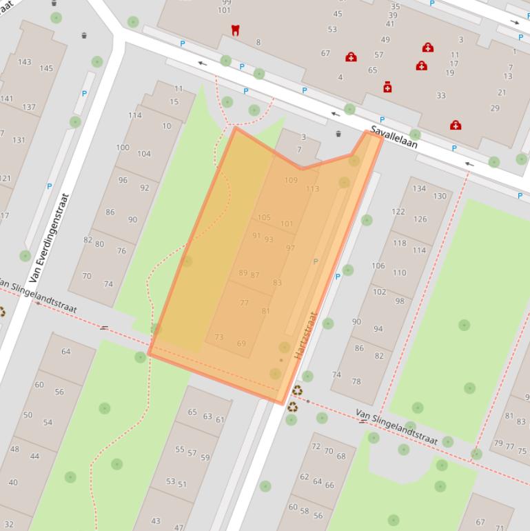 Kaart van postcodegebied 2273KB.