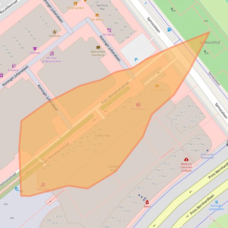 Kaart van postcodegebied 2273LE.