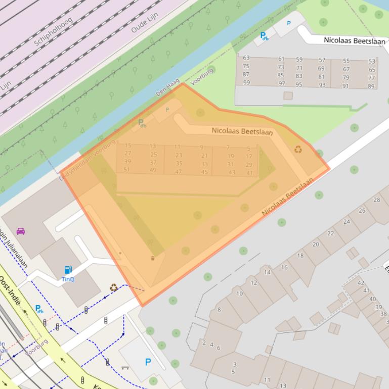 Kaart van postcodegebied 2273RA.