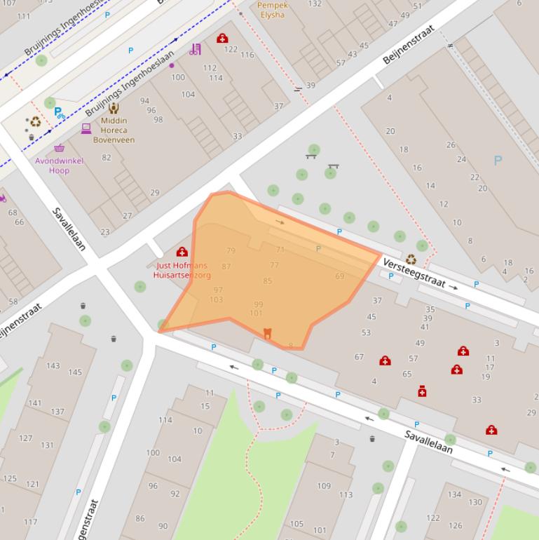 Kaart van postcodegebied 2273WH.