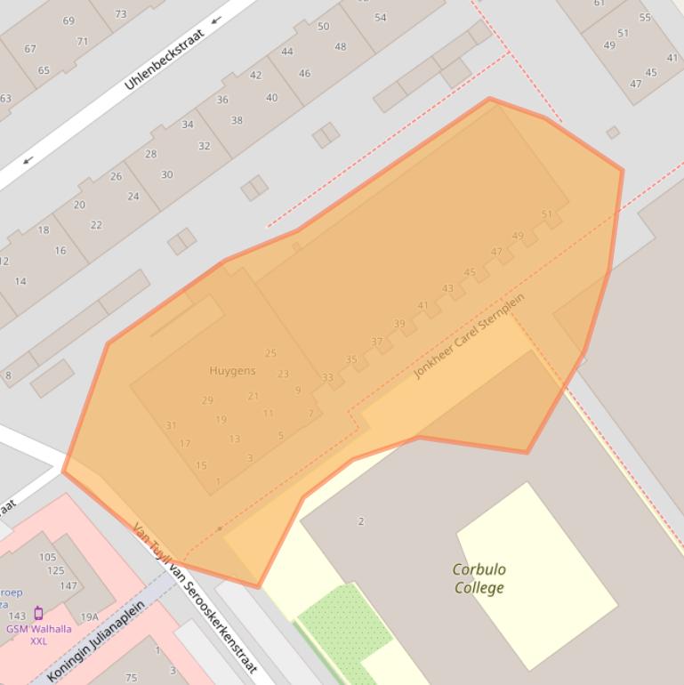 Kaart van postcodegebied 2273WZ.