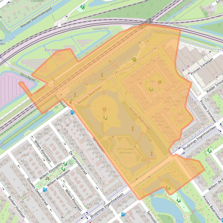 Kaart van postcodegebied 2273XZ.