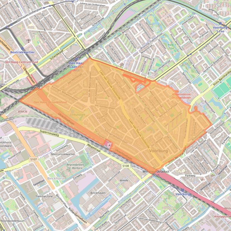 Kaart van postcodegebied 2274.