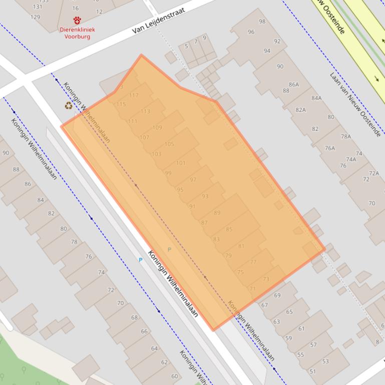 Kaart van postcodegebied 2274AB.