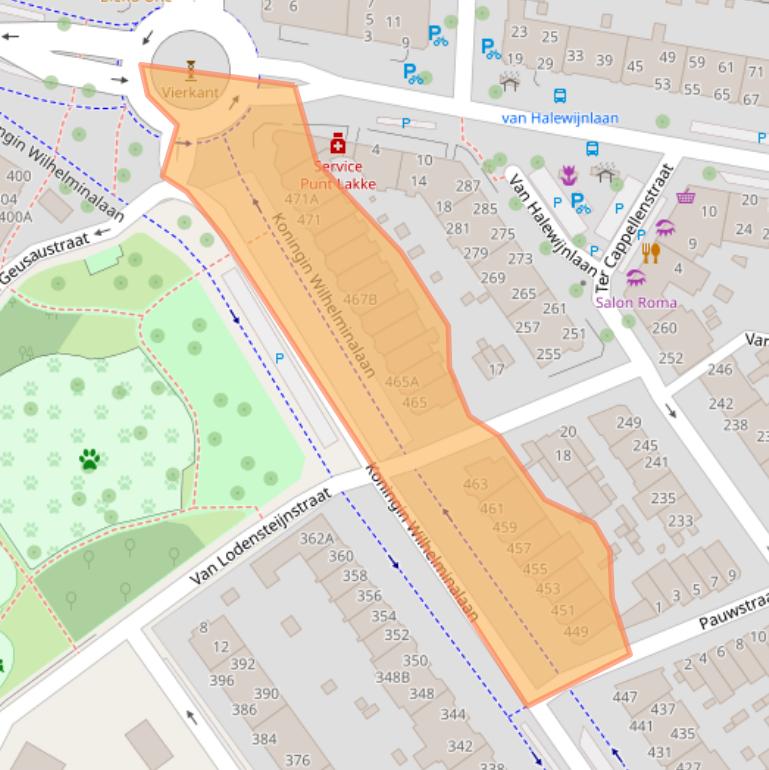 Kaart van postcodegebied 2274BB.