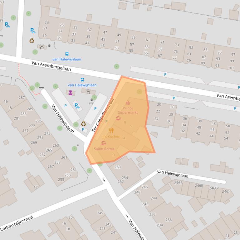 Kaart van postcodegebied 2274BZ.