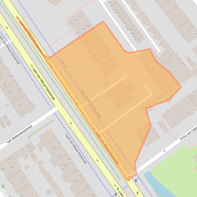 Kaart van postcodegebied 2274EC.