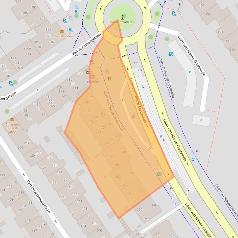 Kaart van postcodegebied 2274ER.