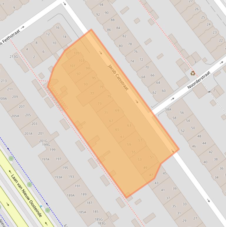 Kaart van postcodegebied 2274GT.