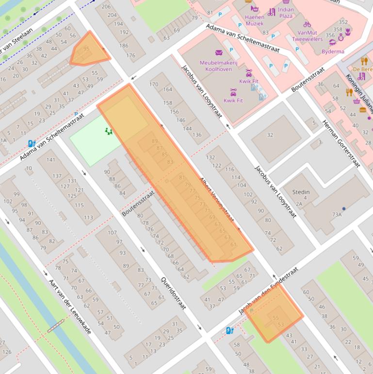 Kaart van postcodegebied 2274LJ.