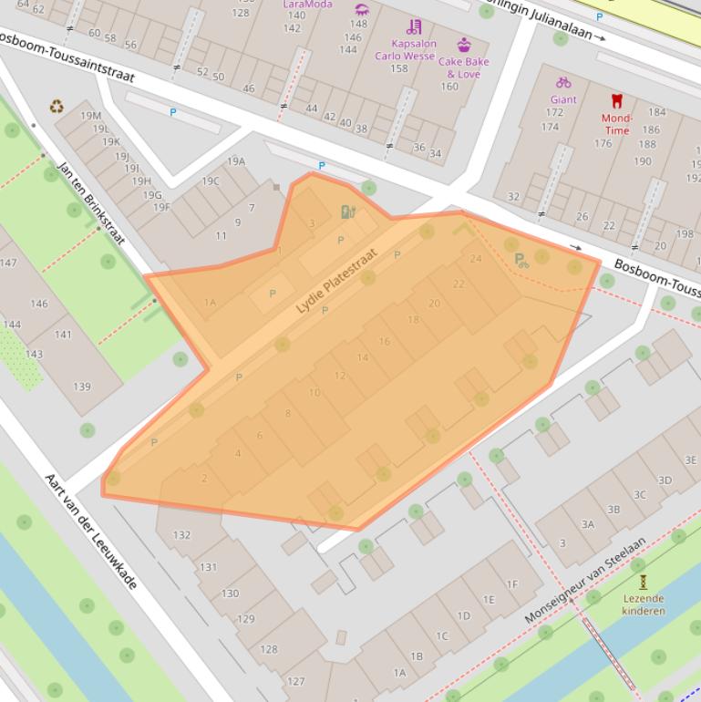 Kaart van postcodegebied 2274LZ.