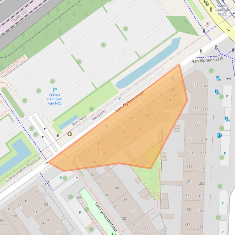 Kaart van postcodegebied 2274NE.